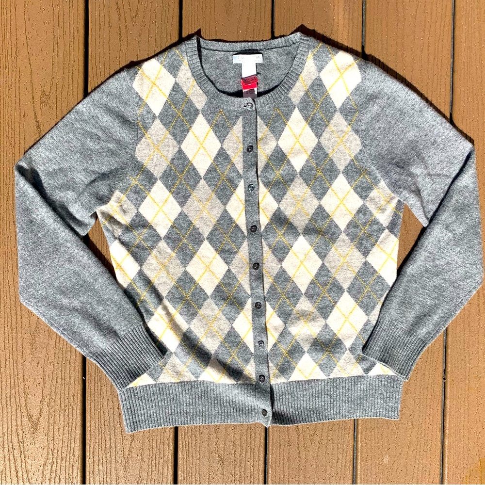 TWEEDS 2 PLY 100% CASHMERE WOMENS CARDIGAN SWEATER SIZE LARGE - Picture 1 of 5